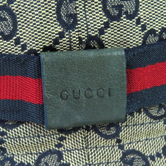 Gucci Cotton GG Canvas Bucket Hat Beige Navy Red main image 9